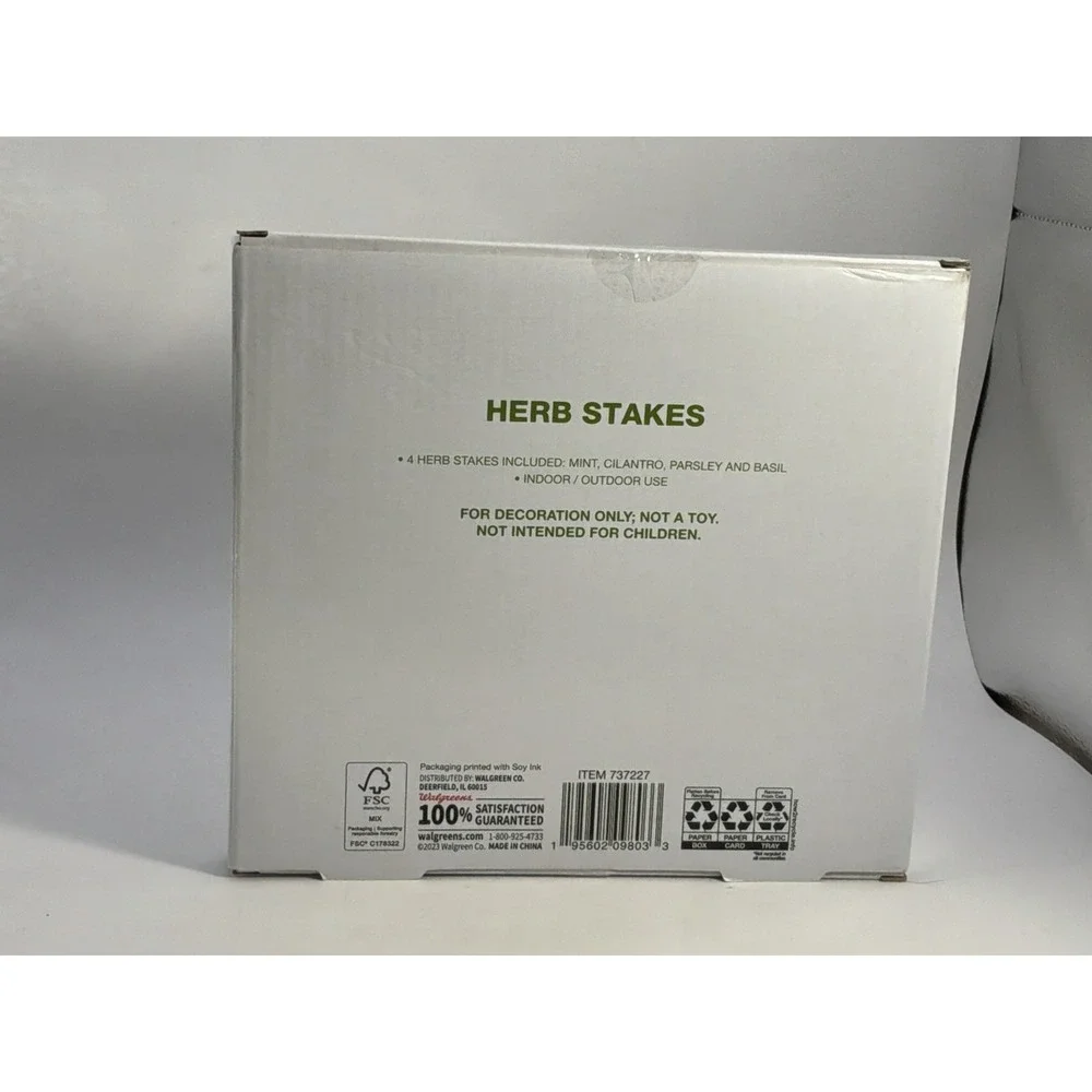 Herb Stakes By Walgreens 4 Count Mint Cilantro Parsley Basil